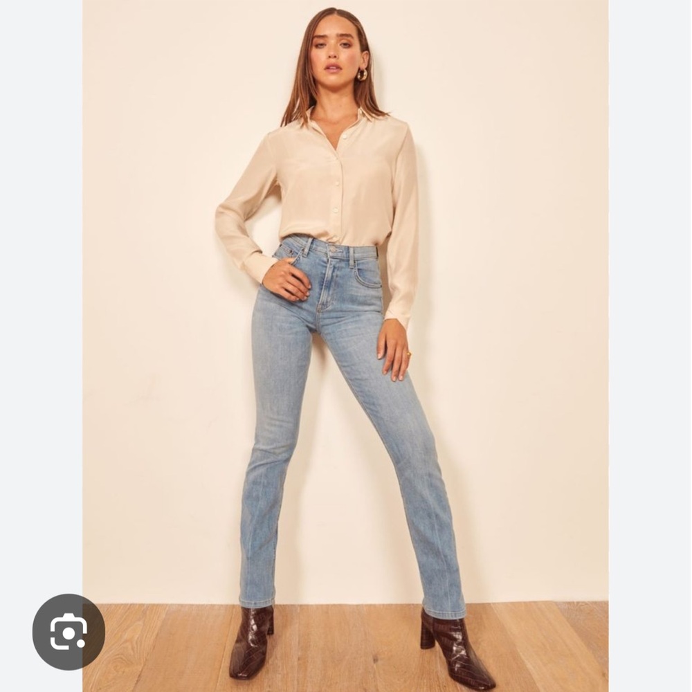 Reformation Audrey High Straight Jeans Cyprus Wash Size 27 NWT